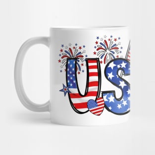 USA US Flag Patriotic 4th of July America Men Wen Kids Mug